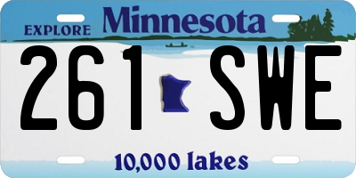 MN license plate 261SWE