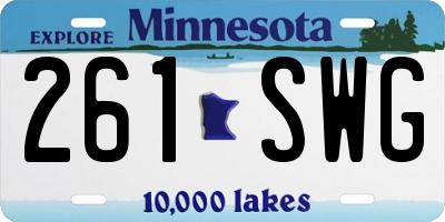 MN license plate 261SWG