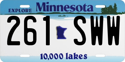MN license plate 261SWW