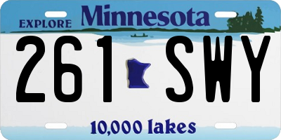 MN license plate 261SWY