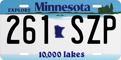 MN license plate 261SZP