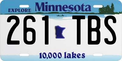 MN license plate 261TBS