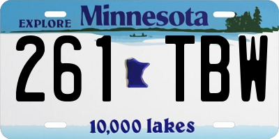 MN license plate 261TBW