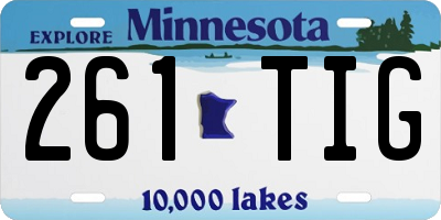 MN license plate 261TIG