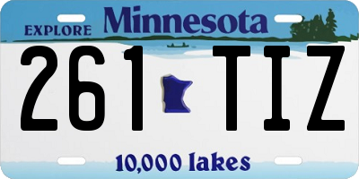 MN license plate 261TIZ