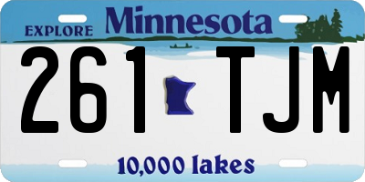 MN license plate 261TJM