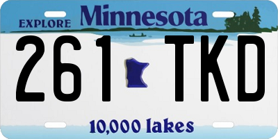 MN license plate 261TKD