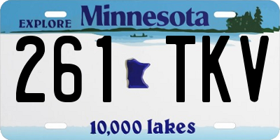 MN license plate 261TKV