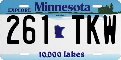 MN license plate 261TKW