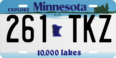 MN license plate 261TKZ