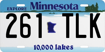 MN license plate 261TLK