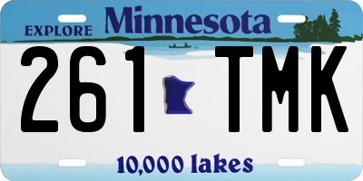 MN license plate 261TMK