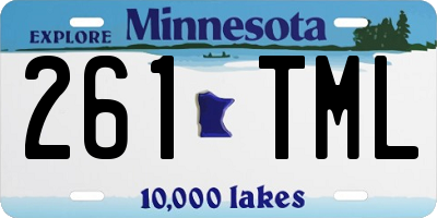 MN license plate 261TML