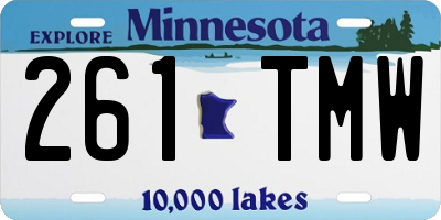 MN license plate 261TMW