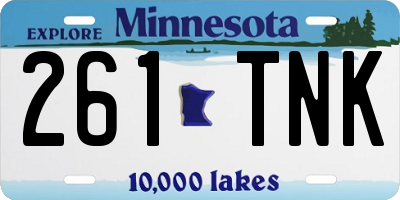 MN license plate 261TNK