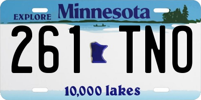 MN license plate 261TNO