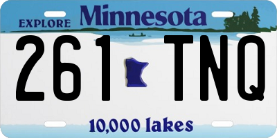 MN license plate 261TNQ