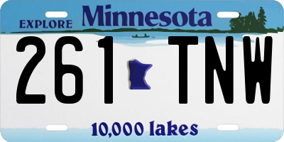 MN license plate 261TNW