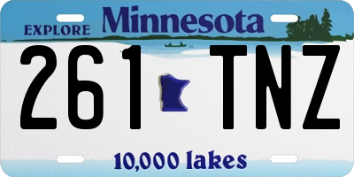 MN license plate 261TNZ