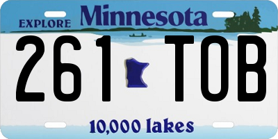 MN license plate 261TOB