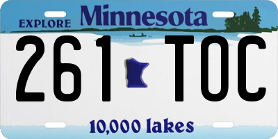 MN license plate 261TOC