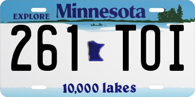 MN license plate 261TOI