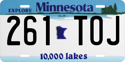 MN license plate 261TOJ