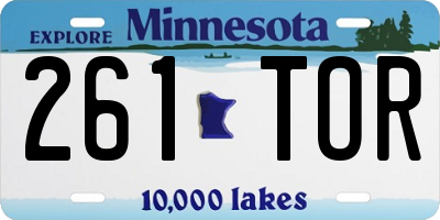 MN license plate 261TOR