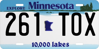 MN license plate 261TOX