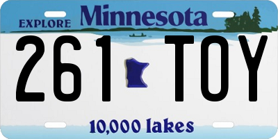 MN license plate 261TOY