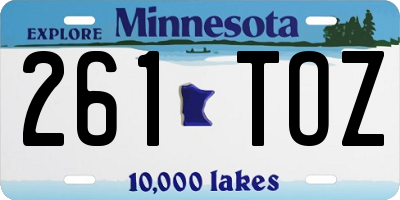 MN license plate 261TOZ