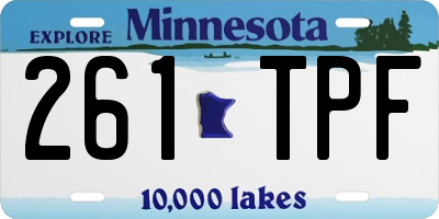MN license plate 261TPF