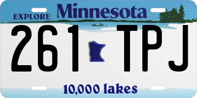 MN license plate 261TPJ