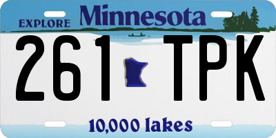 MN license plate 261TPK