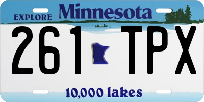 MN license plate 261TPX