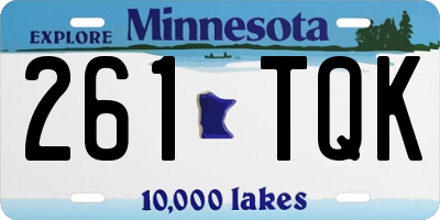 MN license plate 261TQK