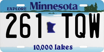 MN license plate 261TQW