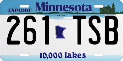MN license plate 261TSB