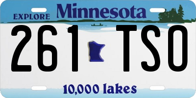 MN license plate 261TSO