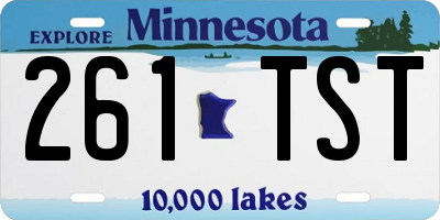 MN license plate 261TST