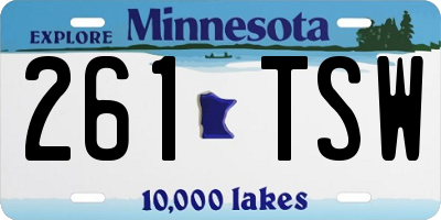 MN license plate 261TSW