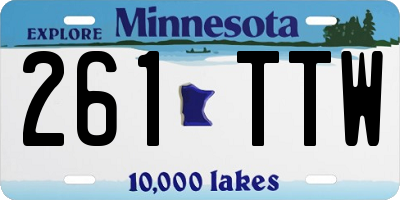 MN license plate 261TTW