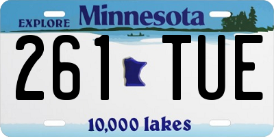 MN license plate 261TUE