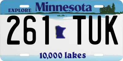 MN license plate 261TUK