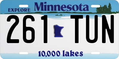 MN license plate 261TUN
