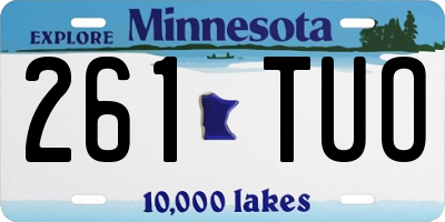 MN license plate 261TUO
