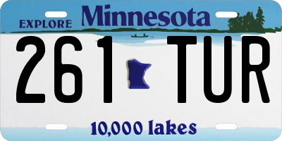 MN license plate 261TUR