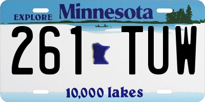 MN license plate 261TUW