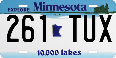 MN license plate 261TUX