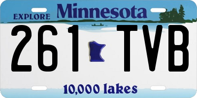 MN license plate 261TVB